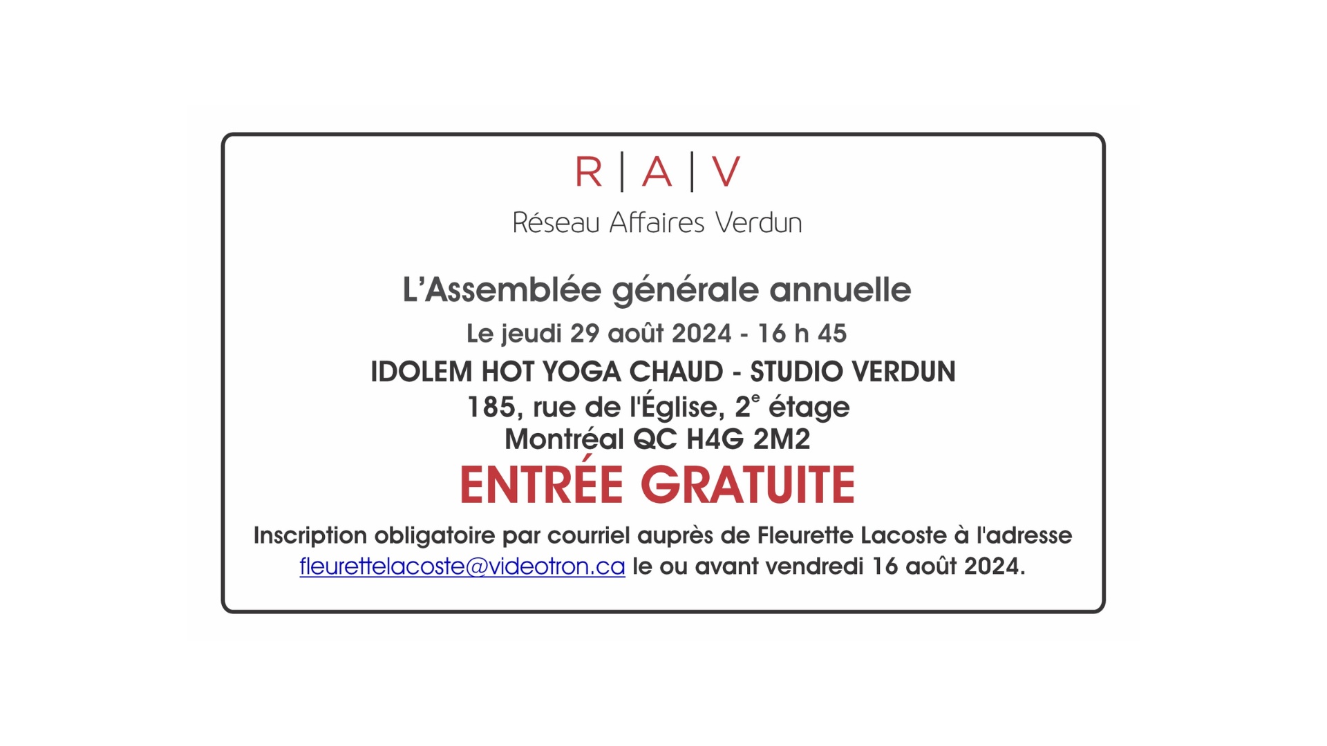 Assemblée générale annuelle du RAV