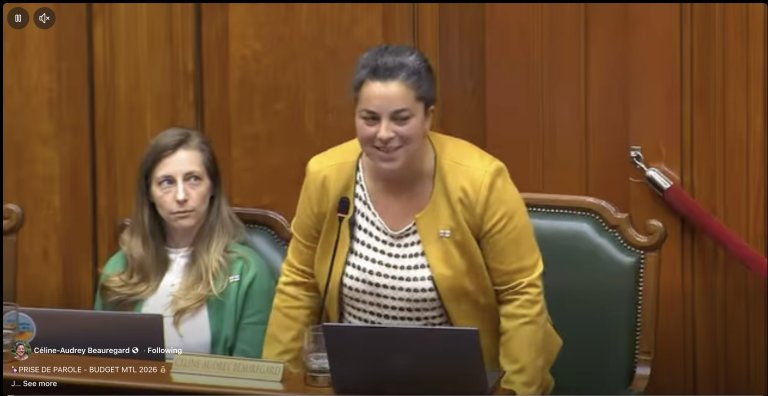 Un discours choc de Céline-Audrey Beauregard au conseil de ville