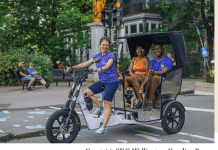 Deux vélos-taxis à votre service cet été! Service gratuit!Photo : vélo Taxi